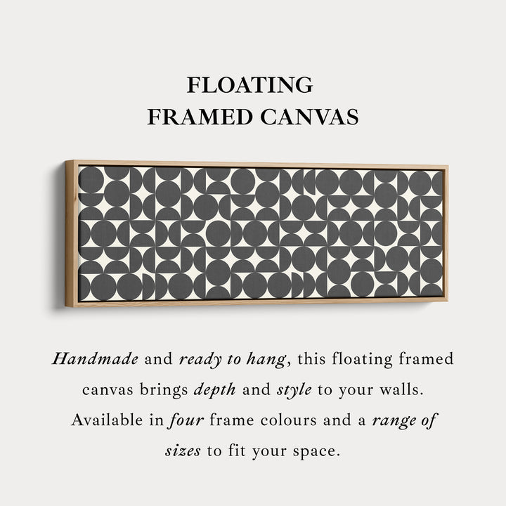 Wide Wall Art Modern Black And White Circle Pattern For Minimalist Interiors