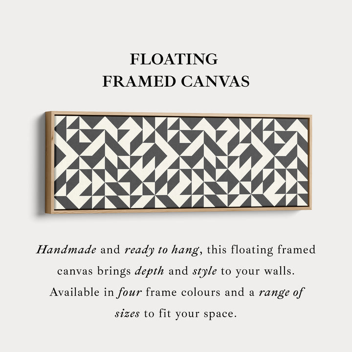 Horizontal Wall Art Black And White Angular Geometric Pattern For Modern Home
