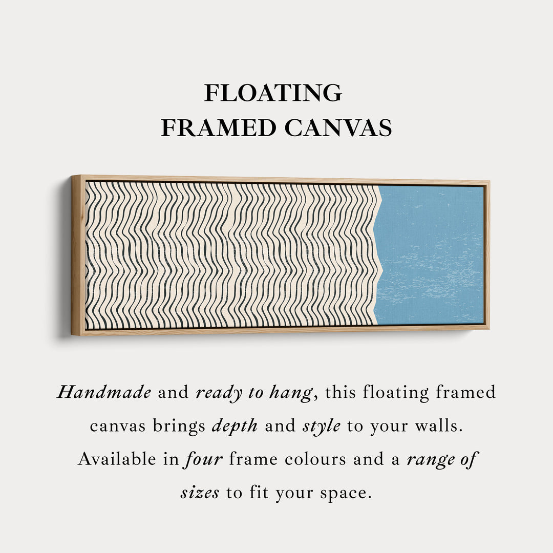 Horizontal Wall Art For Living Room Beige Black Blue Panoramic Skinny Wall Decor