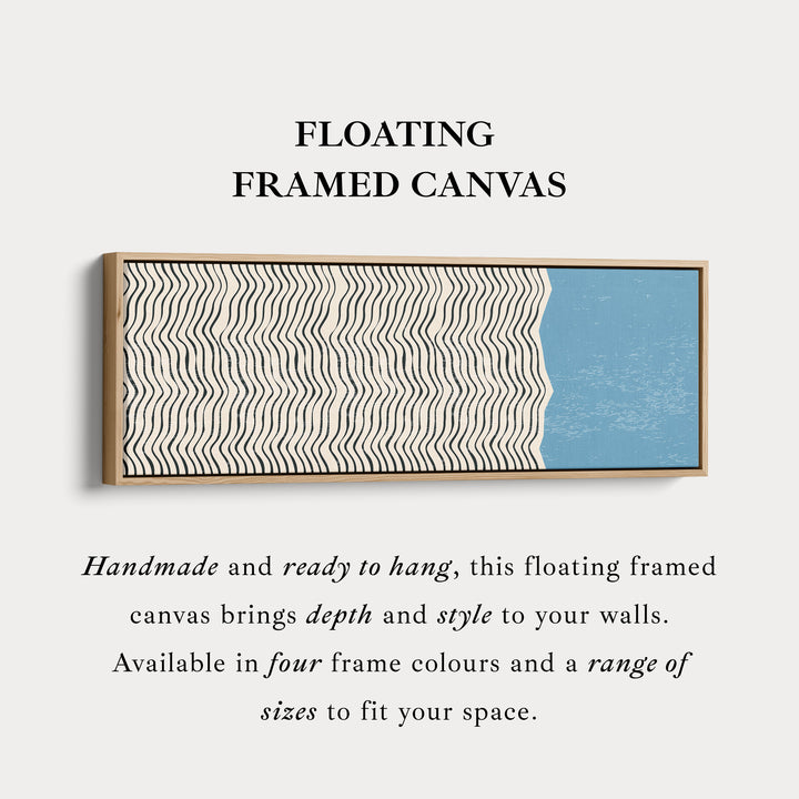 Horizontal Wall Art For Living Room Beige Black Blue Panoramic Skinny Wall Decor