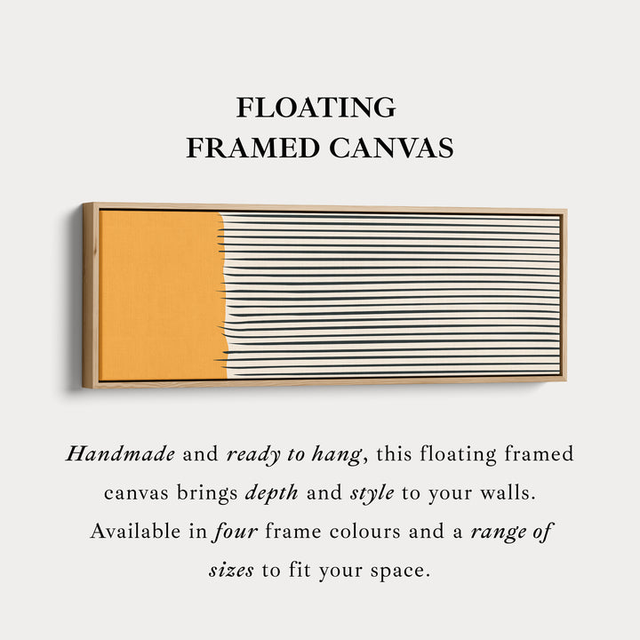 Long Narrow Canvas Beige Black Orange Horizontal Wall Art For Bedroom