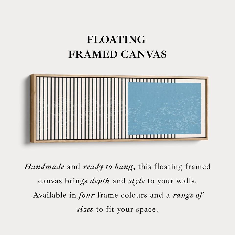 Wide Horizontal Wall Art Beige Black Blue Skinny Canvas For Hallway