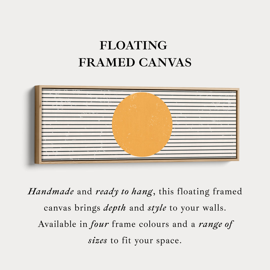 Panoramic Wall Art Beige Black Orange Long Canvas For Living Room