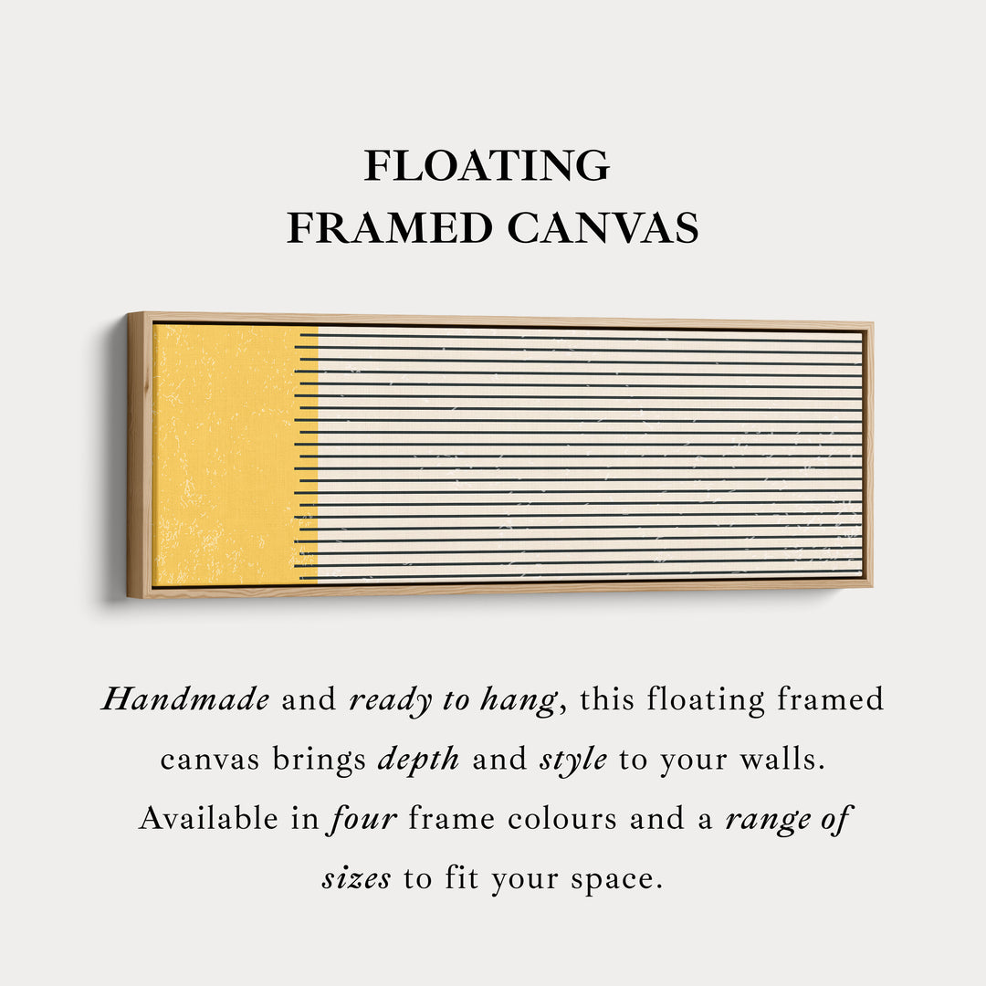 Horizontal Wall Art Yellow Beige Black Long Canvas For Kitchen Or Hallway