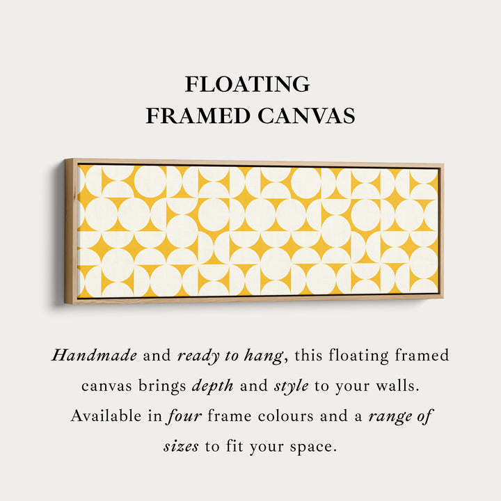 Wide Geometric Wall Art Yellow Beige Panoramic Long Canvas