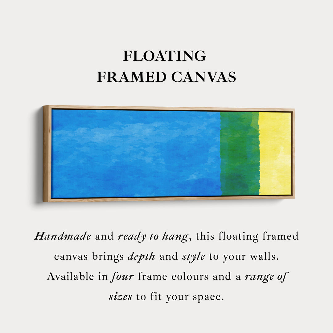 Panoramic Wall Art Blue Green Yellow Long Canvas For Coastal Inspired Spaces