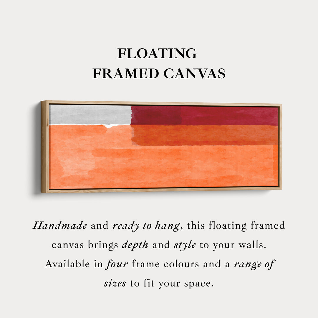 Above Bed Art Orange Grey Long Canvas Minimalist Horizontal Wall Art