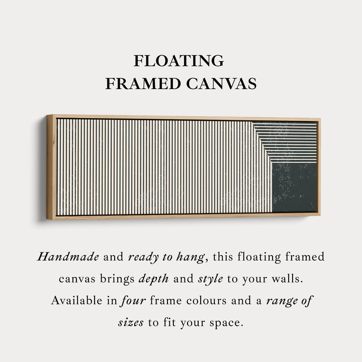 Long Canvas Beige Black Skinny Wall Art Minimalist Vertical Lines