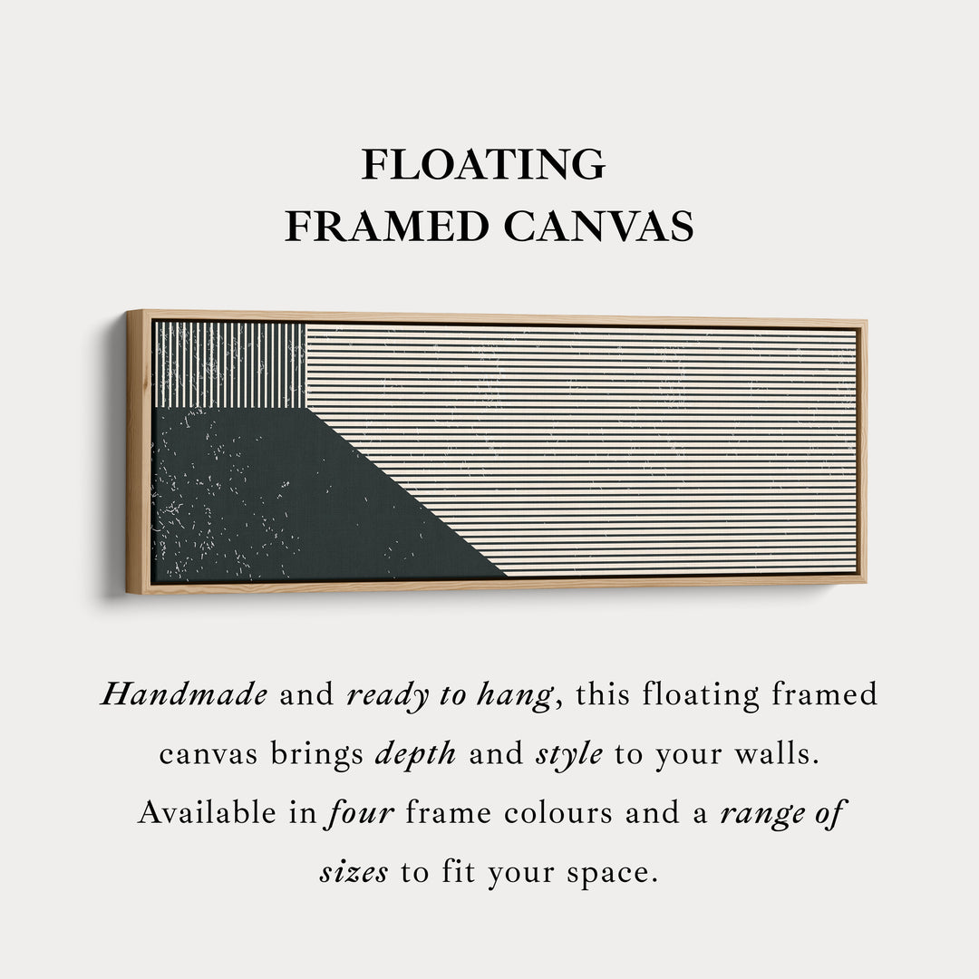 Panoramic Wall Art Beige Black Long Canvas For Modern Living Room