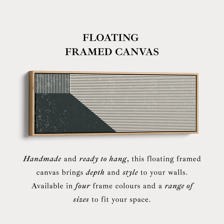 Panoramic Wall Art Beige Black Long Canvas For Modern Living Room