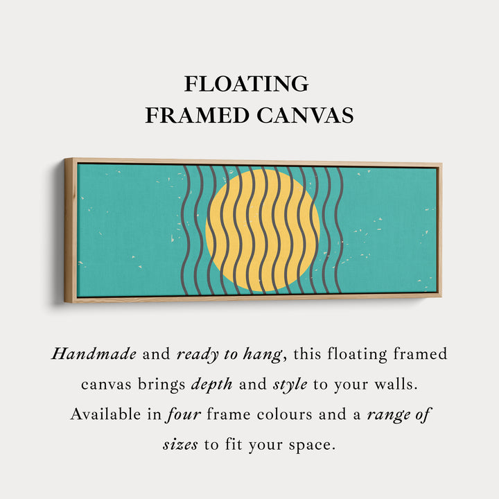 Panoramic Wall Art Blue Yellow Long Canvas Minimalist Modern