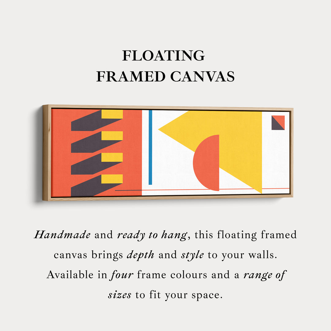 Horizontal Wall Art Yellow Orange Geometric Above Bed Art Living Room