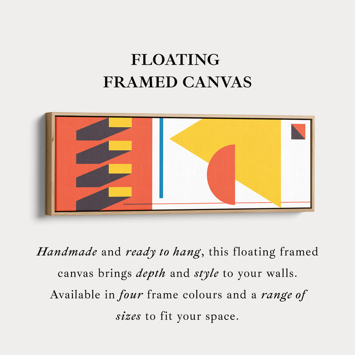 Horizontal Wall Art Yellow Orange Geometric Above Bed Art Living Room