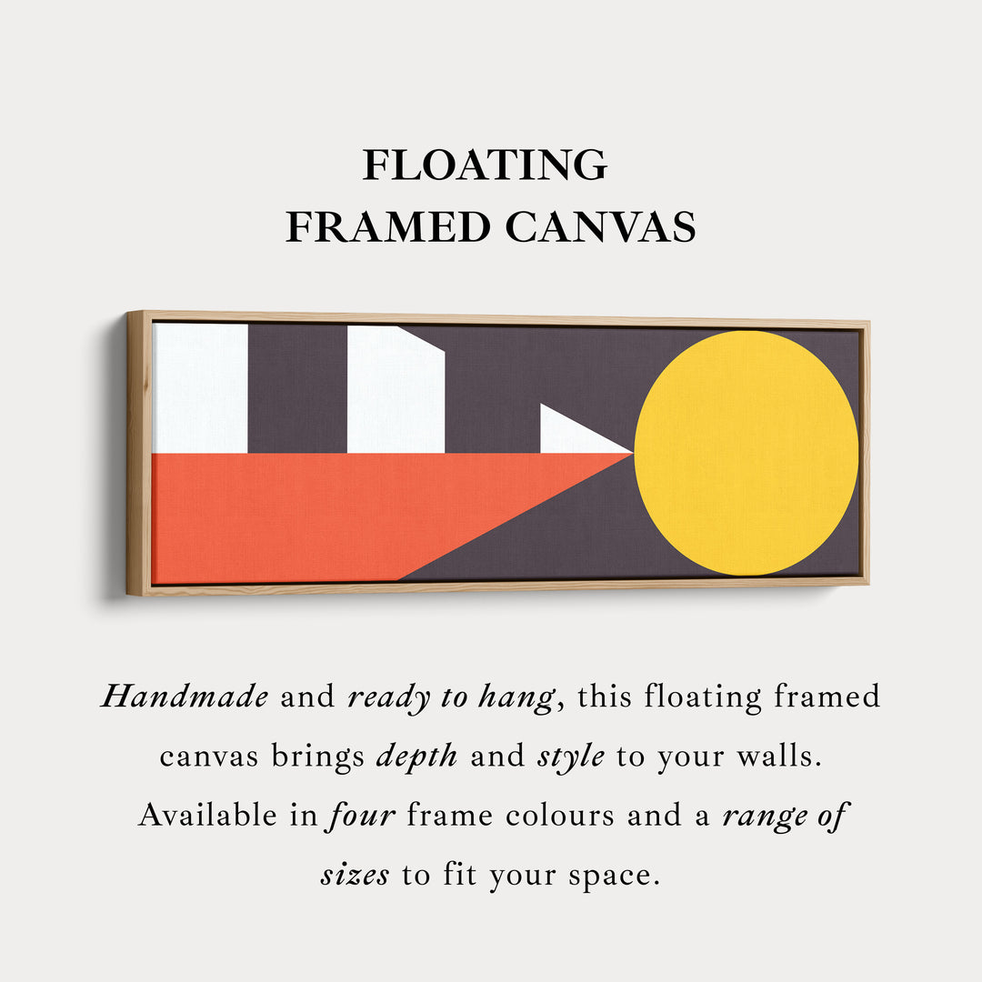 Wide Panoramic Wall Art Yellow Orange Geometric Long Canvas