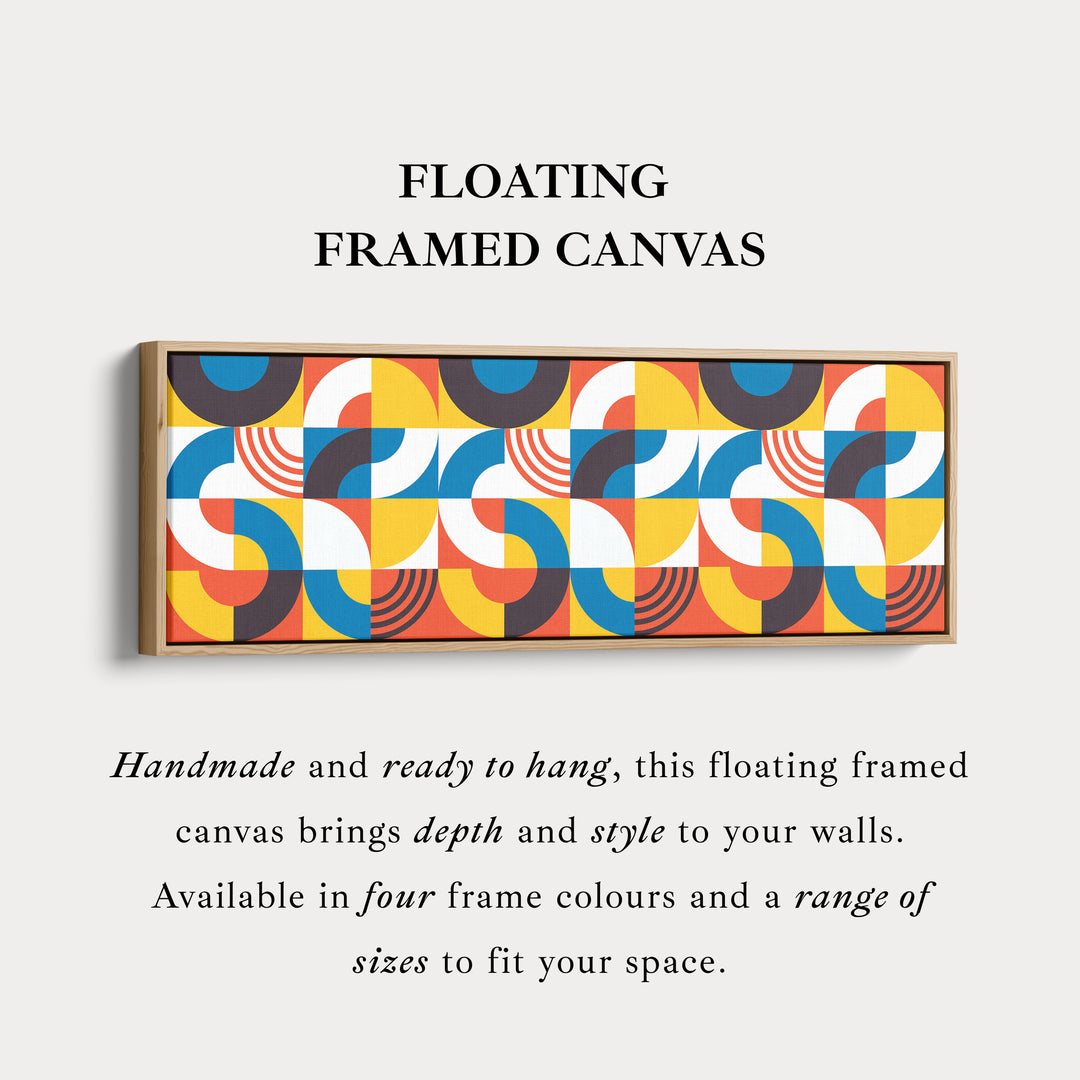 Above Bed Wall Art Yellow Blue Bold Modern Long Canvas