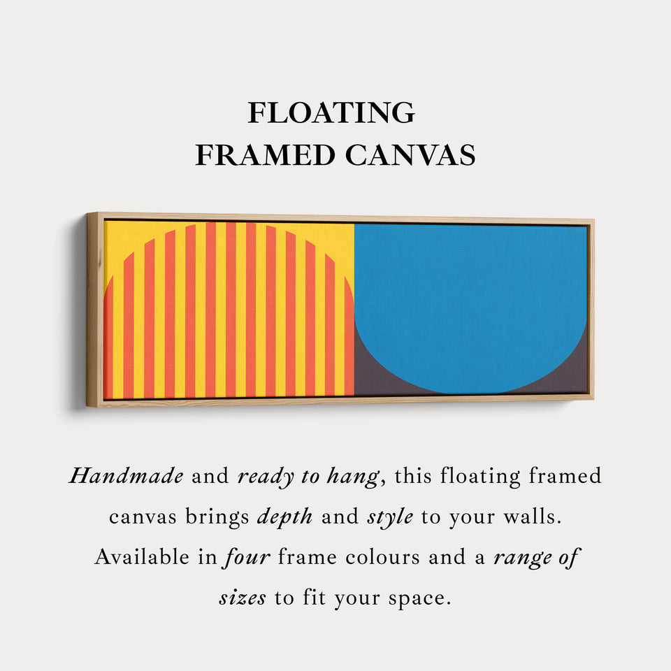 Panoramic Wall Art Yellow Blue Modern Geometric Long Canvas