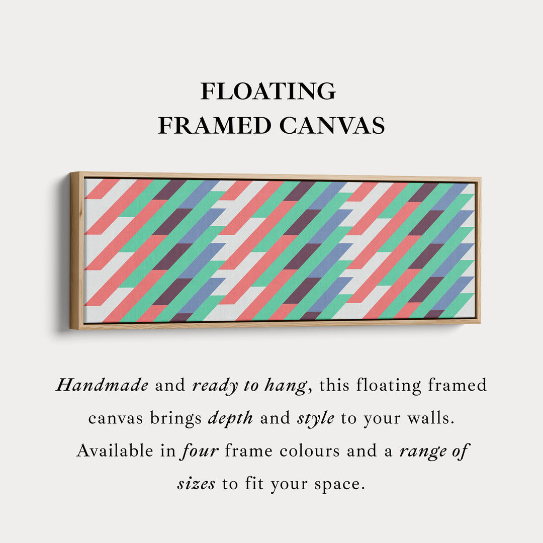 Horizontal Wall Art Blue Orange Yellow Modern Graphic Canvas