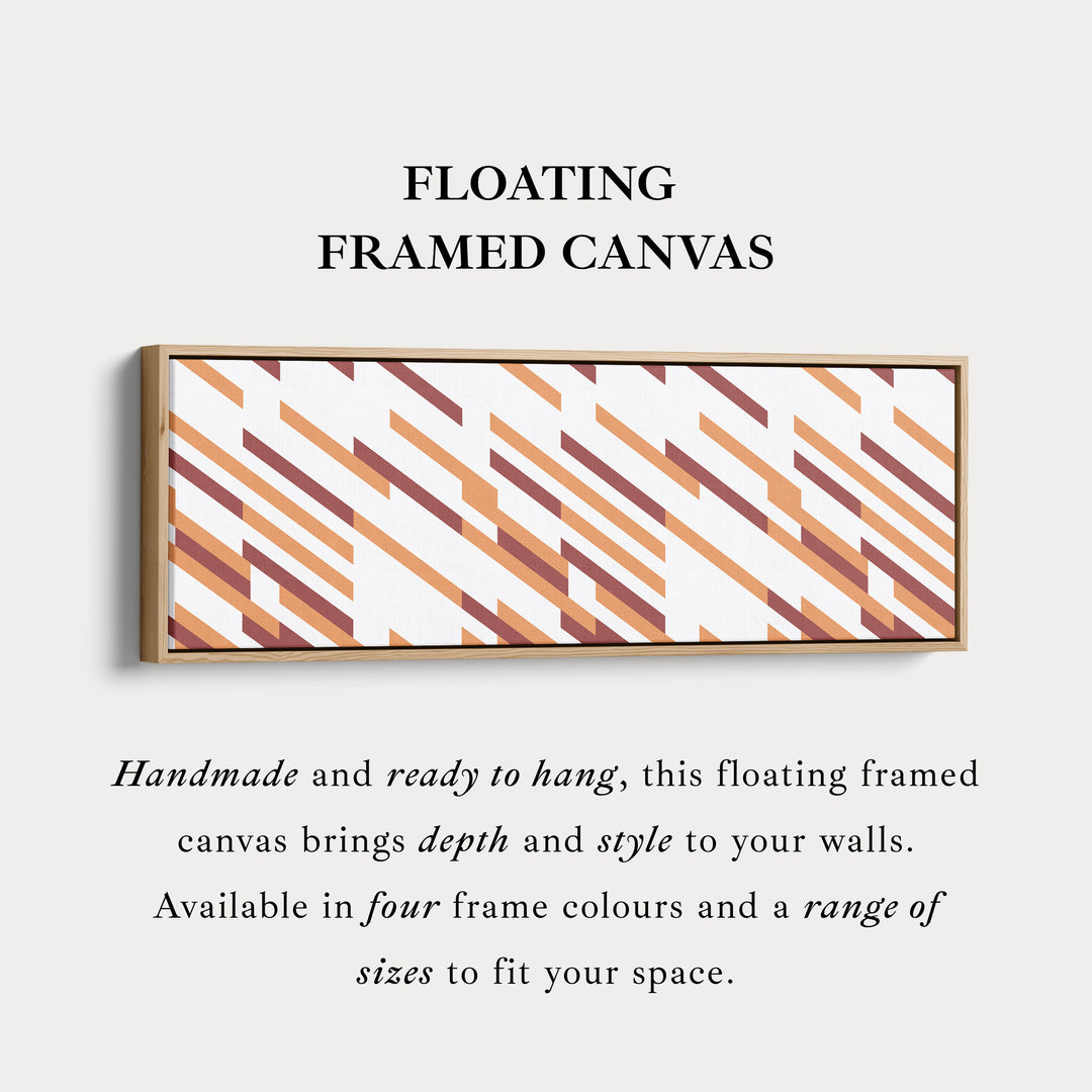 Long Narrow Canvas Beige Orange Brown Minimal Pattern Wall Art