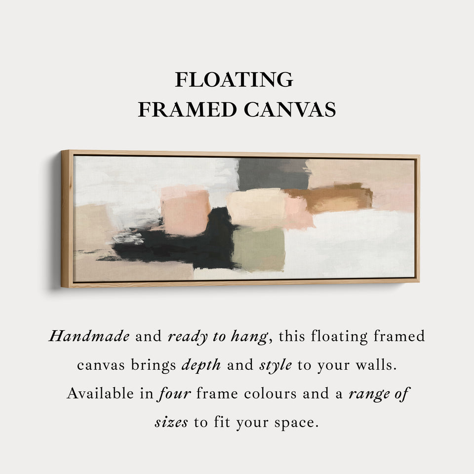 Long Narrow Canvas Neutral Abstract For Bedroom Or Living Room