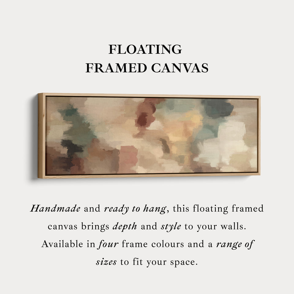 Wide Panoramic Wall Art Earthy Abstract For Living Room