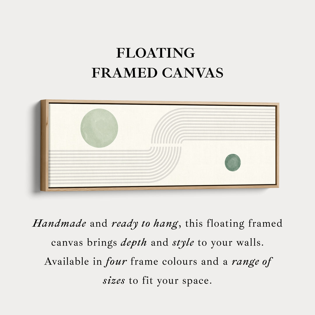 Wide Canvas Minimalist Green And Beige Geometric Wall Art