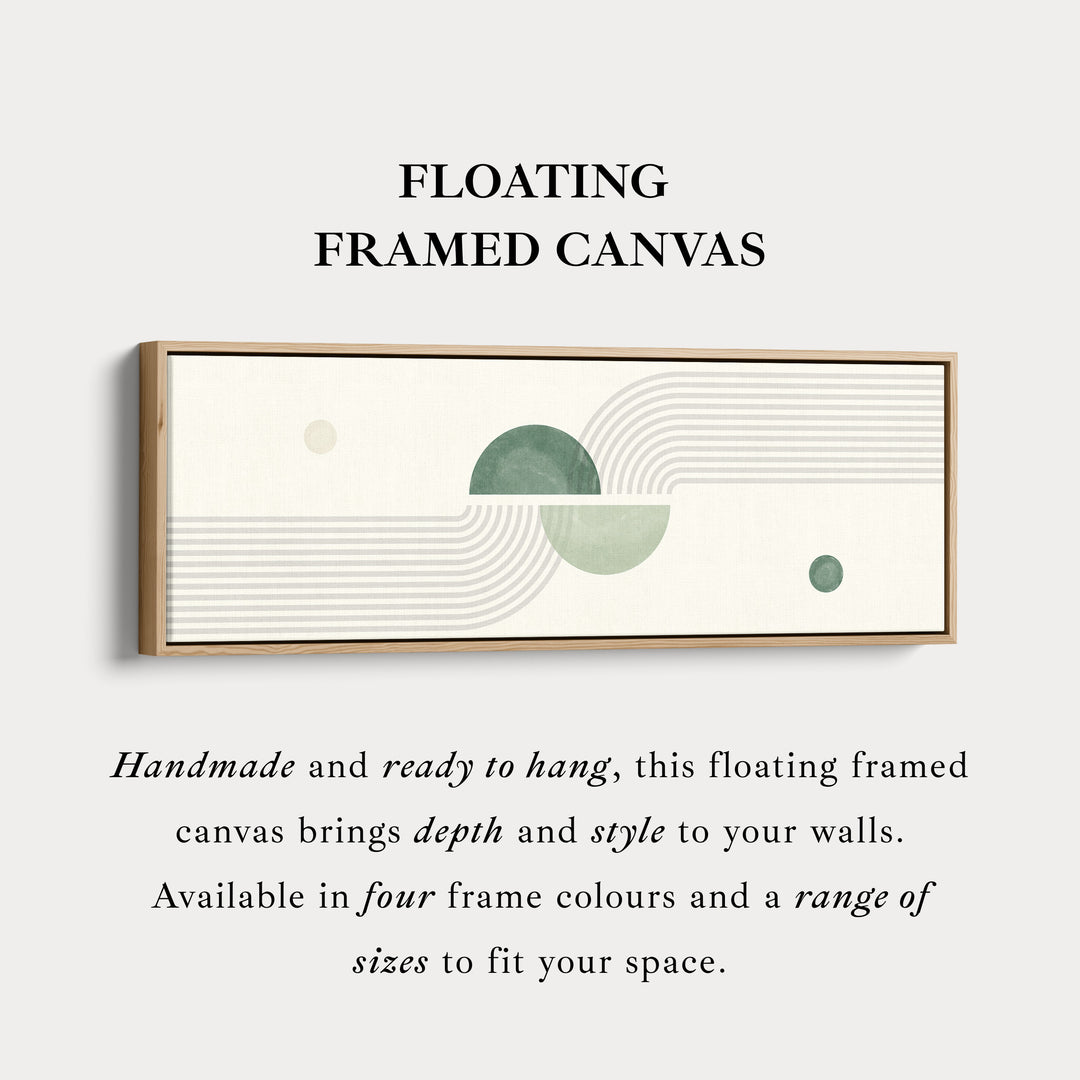 Horizontal Wall Art Two Tone Sage Green Geometric For Hallway Or Bedroom