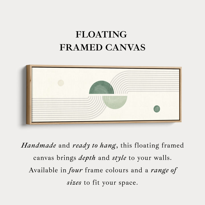 Horizontal Wall Art Two Tone Sage Green Geometric For Hallway Or Bedroom