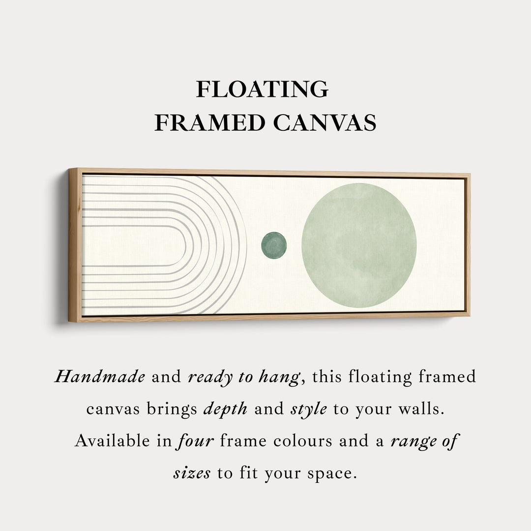 Wide Wall Art Minimalist Curves In Green And Beige For Hallway