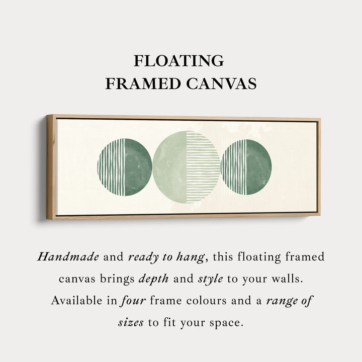 Wide Wall Art Layered Green Circles With Vertical Lines For Modern Homes