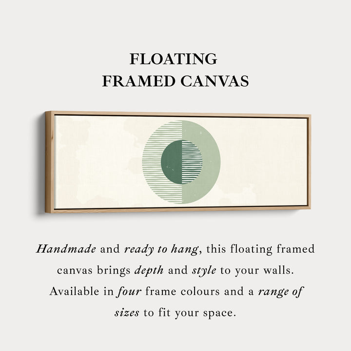 Horizontal Wall Art Three Green Circles With Soft Stripe Detailing