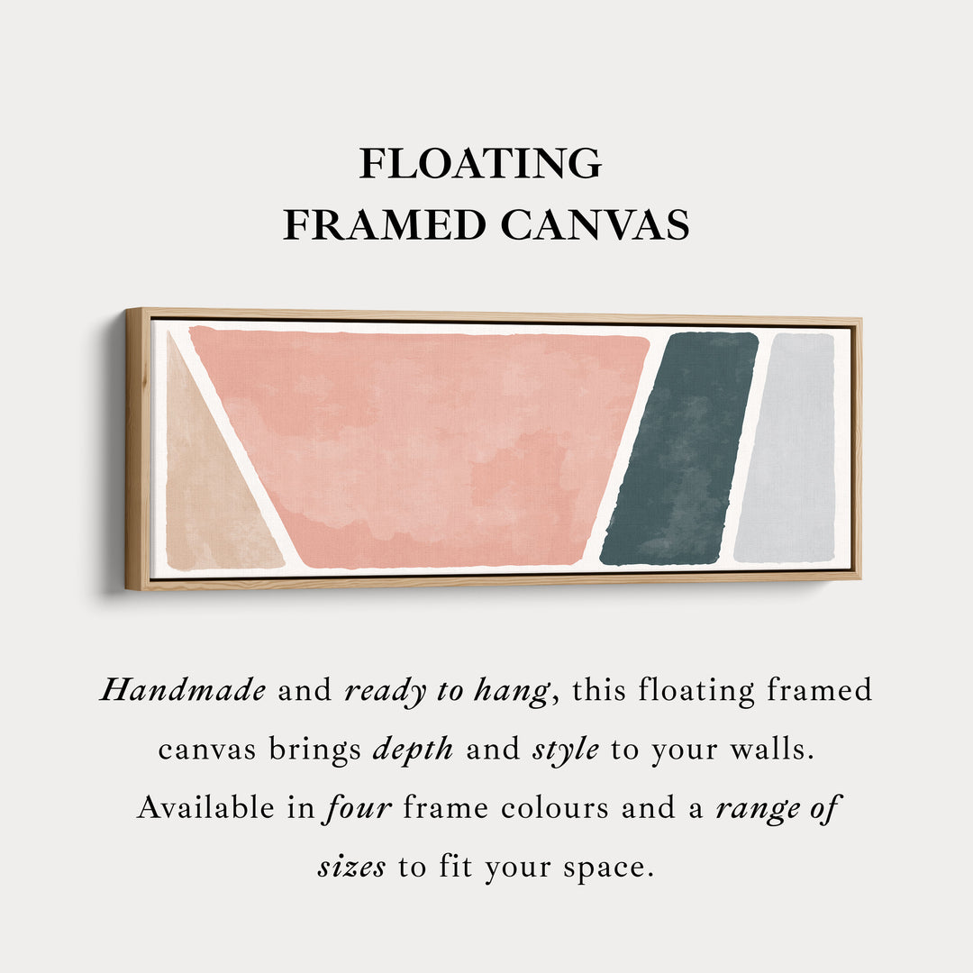 Wide Canvas Minimalist Shapes In Pink Beige And Deep Green