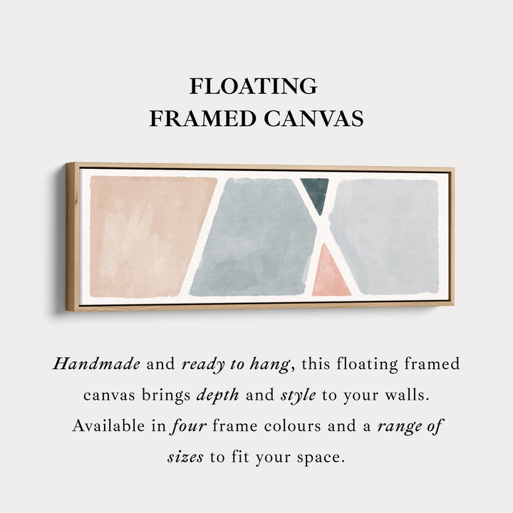 Horizontal Wall Art Geometric Shapes In Beige Grey And Pink