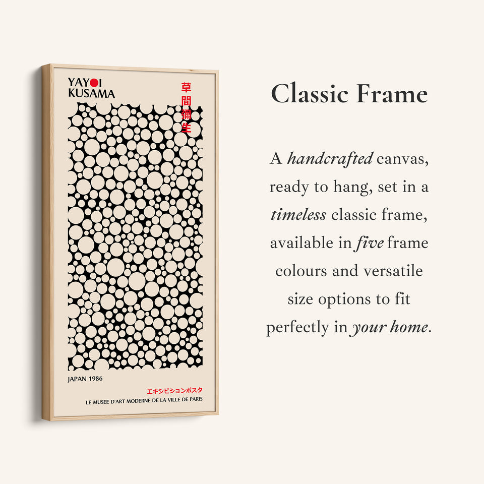 Yayoi Kusama Vertical Wall Art Polka Dot Pattern Tall Canvas For Living Room