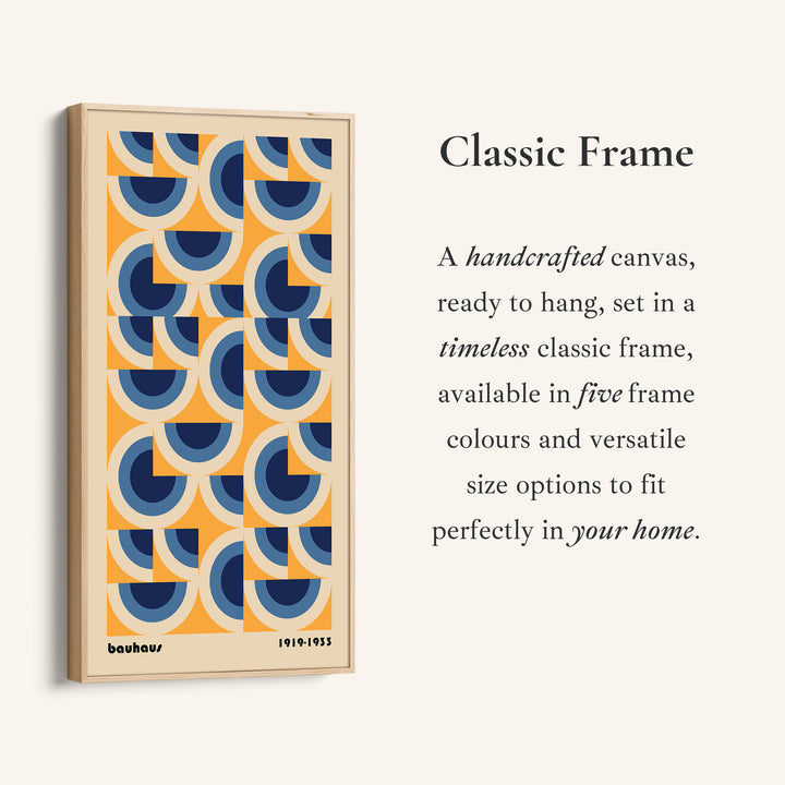 Bauhaus Vertical Wall Art Circular Geometric Pattern Tall Canvas For Hallway