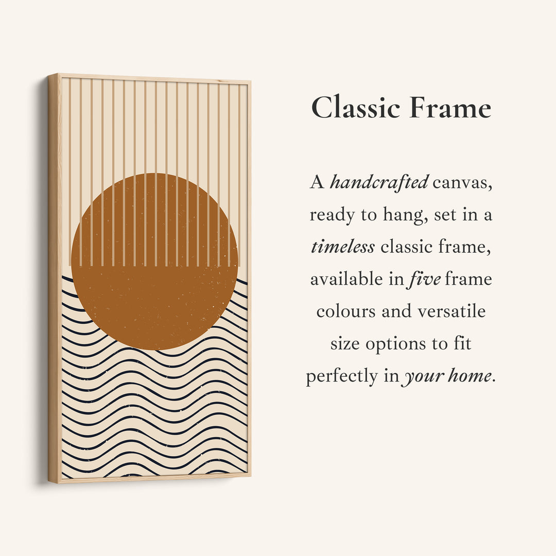 Vertical Wall Art Abstract Sun Waves Tall Canvas For Living Room