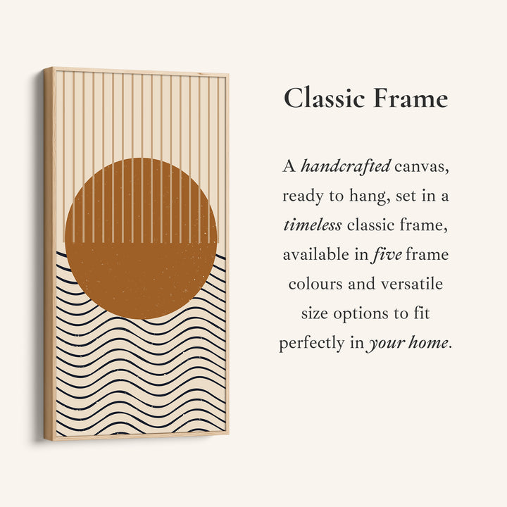 Vertical Wall Art Abstract Sun Waves Tall Canvas For Living Room