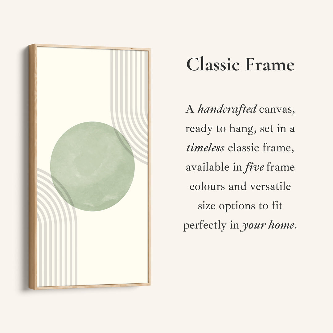 Vertical Wall Art Soft Green Circle Portrait Wall Art For Bedroom