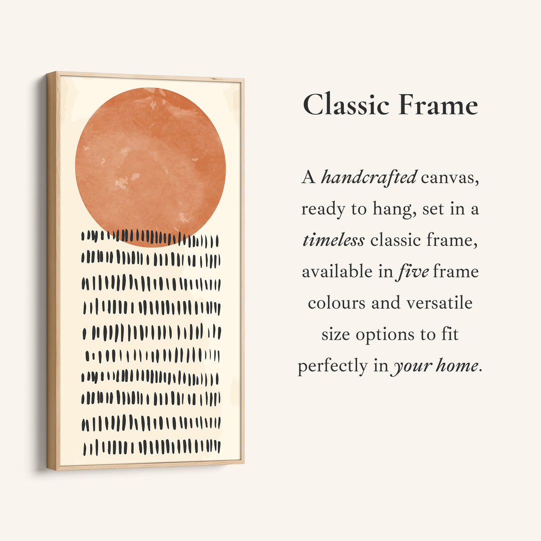 Vertical Wall Art Orange Circle Pattern Tall Canvas For Hallway