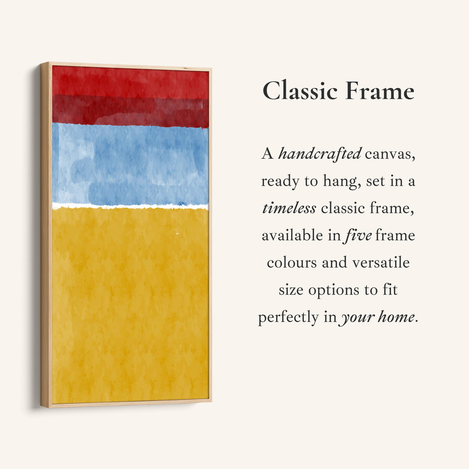 Vertical Wall Art Abstract Colour Bands Tall Canvas For Bedroom