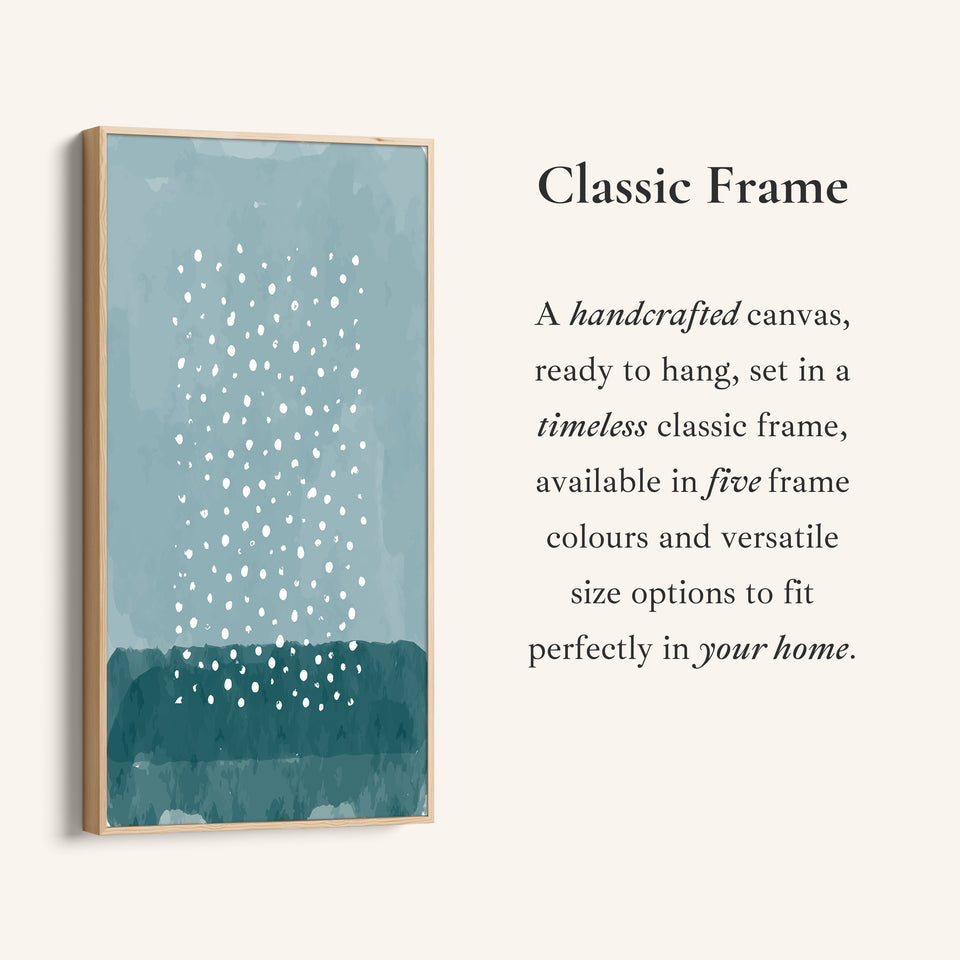 Tall Narrow Canvas Blue Dot Abstract Vertical Canvas For Office