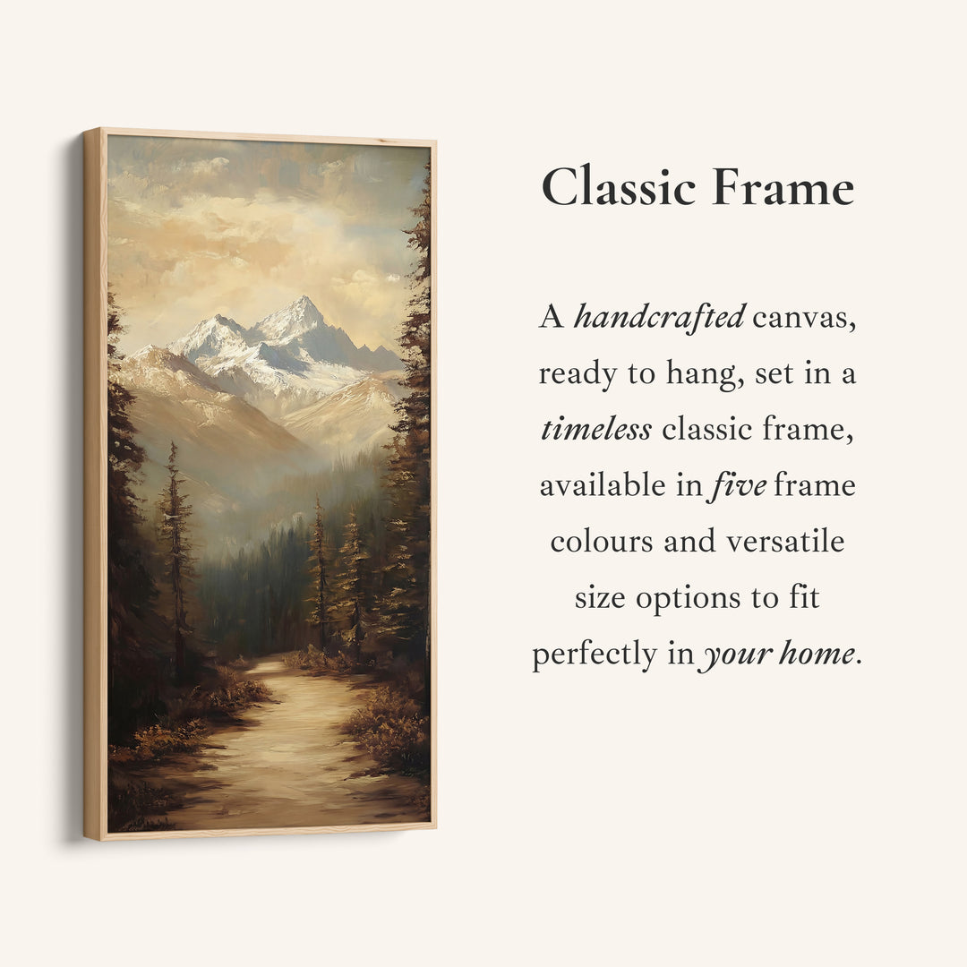 Portrait Wall Art Mountain Path Tall Canvas For Living Room