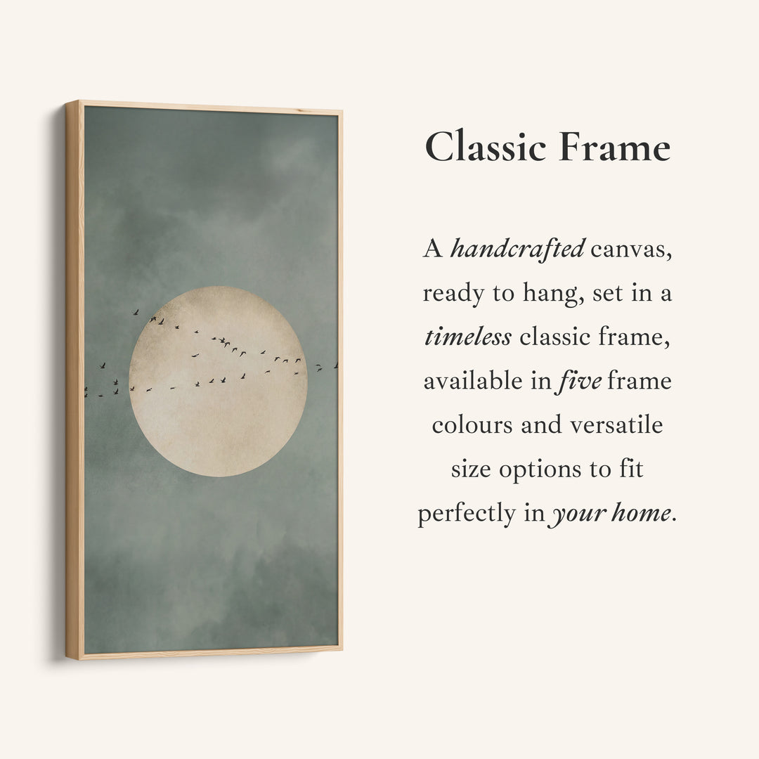 Birds Crossing Moon Vertical Wall Art Portrait Wall Art For Hallway