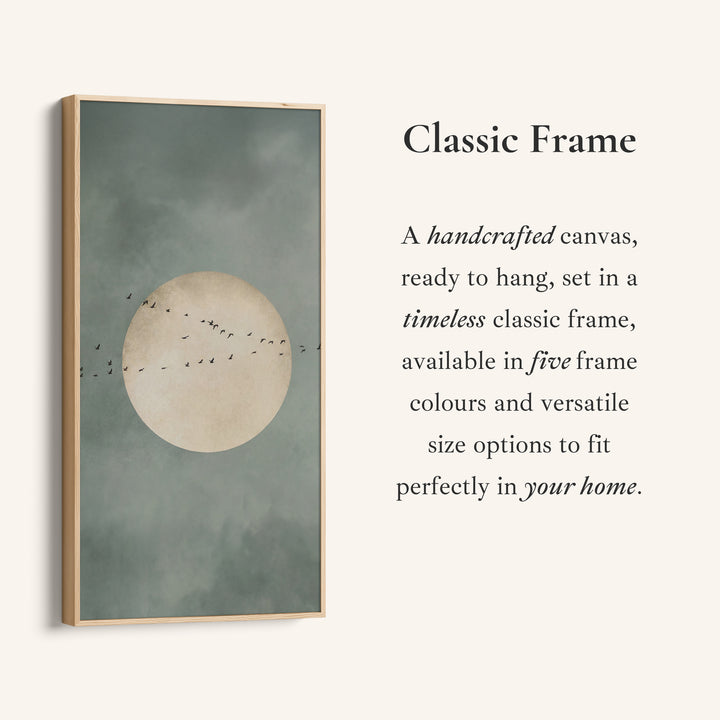 Birds Crossing Moon Vertical Wall Art Portrait Wall Art For Hallway