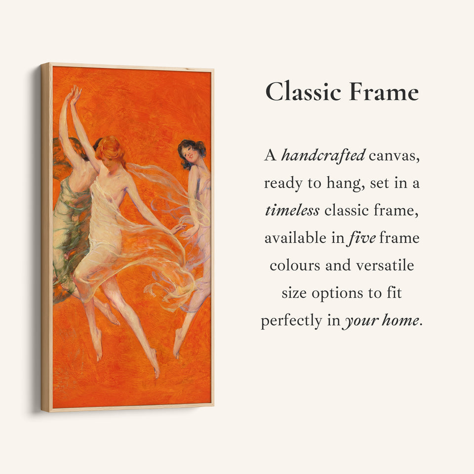 Three Women Dancing Vertical Wall Art Tall Canvas For Living Room