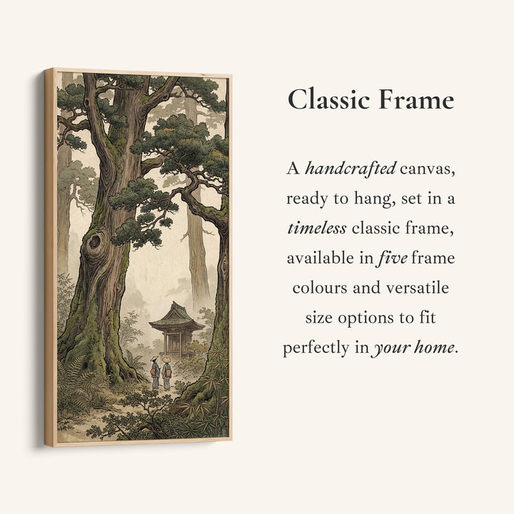 Vertical Wall Art Japanese Forest Shrine Tall Canvas For Hallway