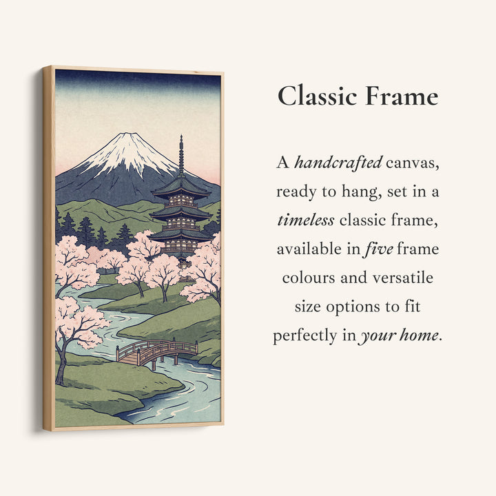 Tall Wall Art Mount Fuji Pagoda Portrait Wall Art For Bedroom