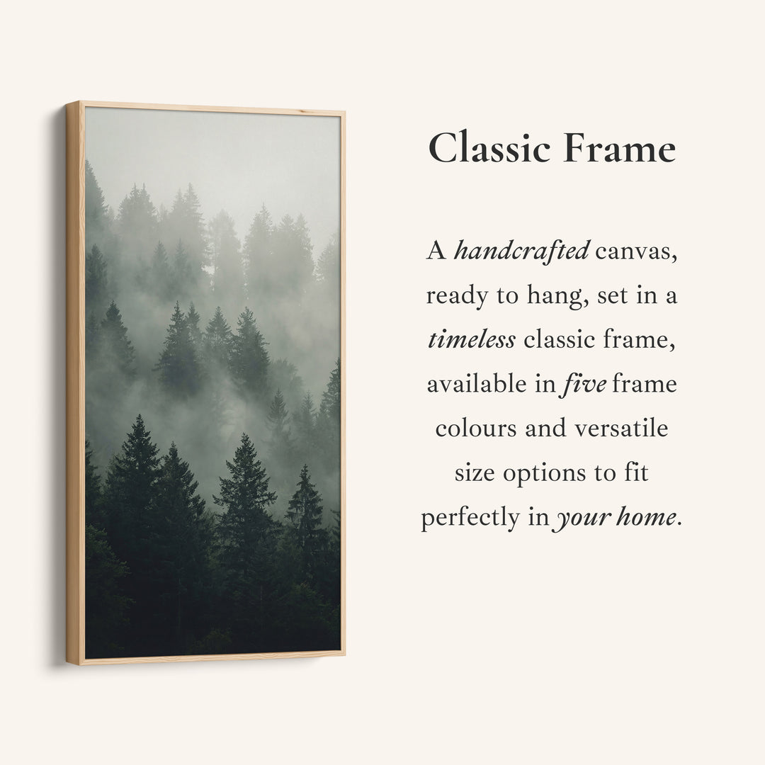 Large Vertical Wall Art Misty Forest Tall Canvas For Bedroom