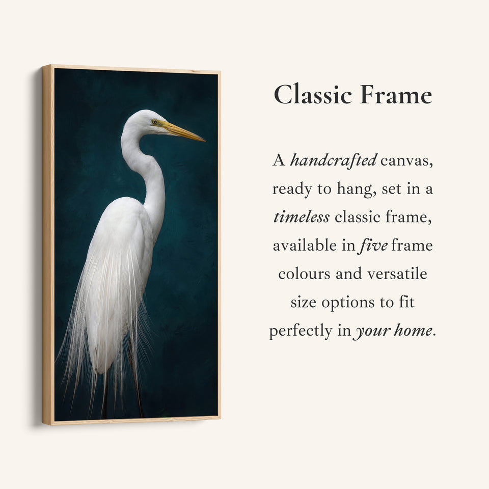Long Wall Art White Heron Portrait Wall Art For Office