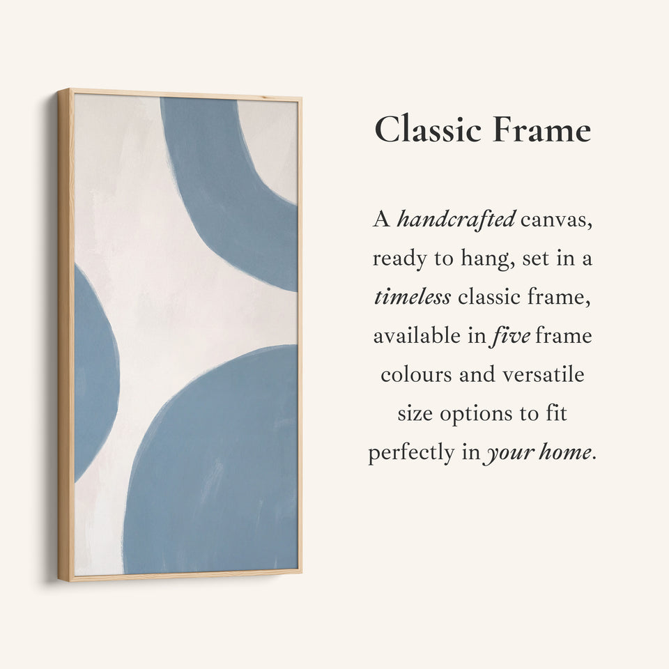 Large Vertical Wall Art Tall Wall Art Blue Abstract Curved Shapes For Hallway