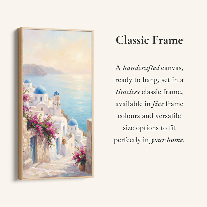 Large Vertical Wall Art Narrow Wall Art Blue Domes Coastal View For Hallway